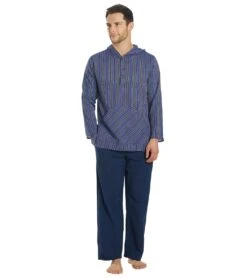 Yak & Yeti Men's Cotton Long Sleeve Blue -Prana Style 1740066783267 blue 4a