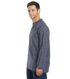 Yak & Yeti Men's Bohemian Long Sleeve Blue -Prana Style 1740075925539 blue 5a