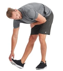 Vuori Men's Kore Yoga Shorts Evergreen Black Stripe -Prana Style 1740133171235 evergreenblackstripe 5a