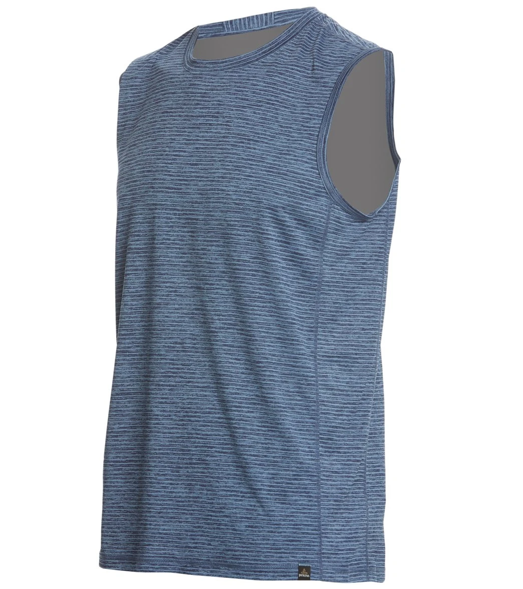 PrAna Men's Hardesty Muscle Tee Sunbleached Blue Stripe 3 PrAna Men's Hardesty Muscle Tee Sunbleached Blue Stripe