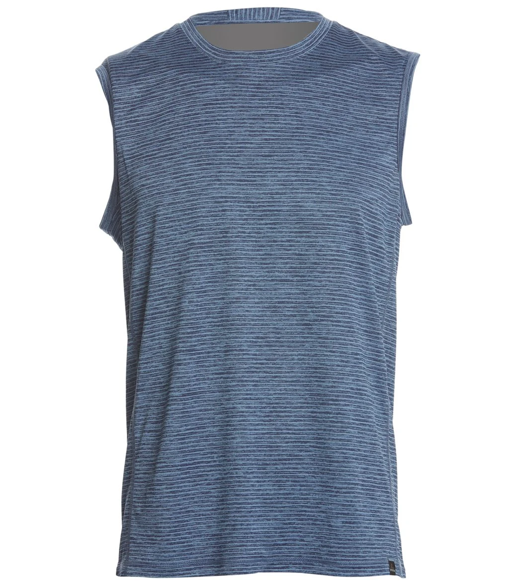 PrAna Men's Hardesty Muscle Tee Sunbleached Blue Stripe 5 PrAna Men's Hardesty Muscle Tee Sunbleached Blue Stripe - Image 3