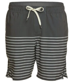 Vuori Men's Trail Yoga Shorts Charcoal Natural Stripe -Prana Style 1740198871075 charcoalnaturalstripe