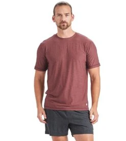 Vuori Men's Strato Tech Yoga Tee Fig Heather -Prana Style 1740204736547 figheather