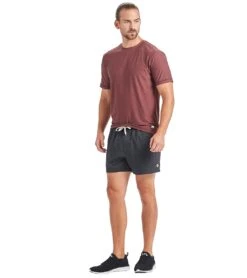 Vuori Men's Strato Tech Yoga Tee Fig Heather -Prana Style 1740204736547 figheather 4a