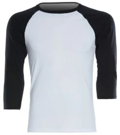 Bella + Canvas Men's 3/4 Sleeve Baseball Tee -Prana Style 1740233801763 whiteblack 1a