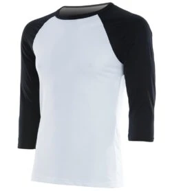 Bella + Canvas Men's 3/4 Sleeve Baseball Tee White/Black