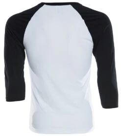 Bella + Canvas Men's 3/4 Sleeve Baseball Tee -Prana Style 1740233801763 whiteblack 3a 1