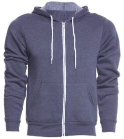 Bella + Canvas Men's Sponge Fleece Full Zip Hoodie -Prana Style 1740237570083 heathernavy