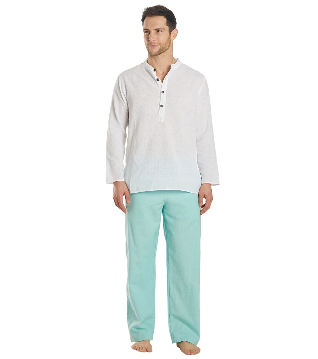 Yak & Yeti Men's Washed Out Yoga Meditation Lounging Pants Natural 5 Yak & Yeti Men's Washed Out Yoga Meditation Lounging Pants Natural - Image 3