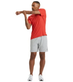 Vuori Men's Strato Tech Yoga Tee Melon Heather -Prana Style 1805247283235 melonheather 4a