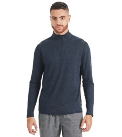Vuori Men's Ease Performance Yoga 1/2 Zip Ink Heather -Prana Style 1805253345315 inkheather 1
