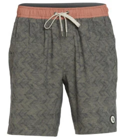 Vuori Men's Kore Yoga Shorts Grey Herringbone -Prana Style 4345615417387 greyherringbone