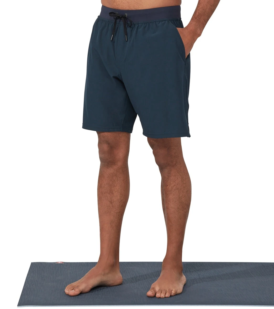 Manduka Men's Performance Classic Rise Shorts Dark Sapphire 4 Manduka Men's Performance Classic Rise Shorts Dark Sapphire - Image 2
