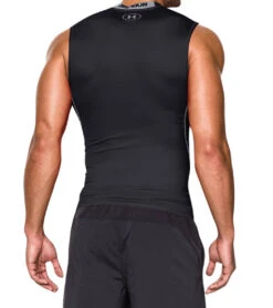 Under Armour Men's UA Armour Heatgear Sleeveless Compression Shirt -Prana Style 4473484738603 blacksteel 4a