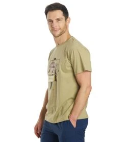 Yak & Yeti Men's T Shirt Be Free Be Kind -Prana Style 6577628381227 beige 5a 1