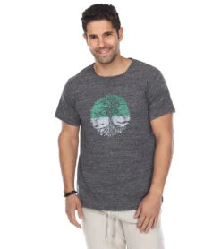 Yak & Yeti Men's T-Shirt Tree Of Life Print -Prana Style 6577633951787 charcoal 1a