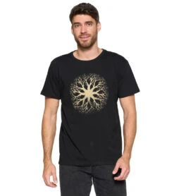Yak & Yeti Men's Tree Of Life T Shirt -Prana Style 6577635786795 black 1a