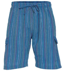 Yak & Yeti Men's Striped Shorts With Pockets Blue 7 Yak & Yeti Men's Striped Shorts With Pockets Blue -Prana Style 6823870169131 blue