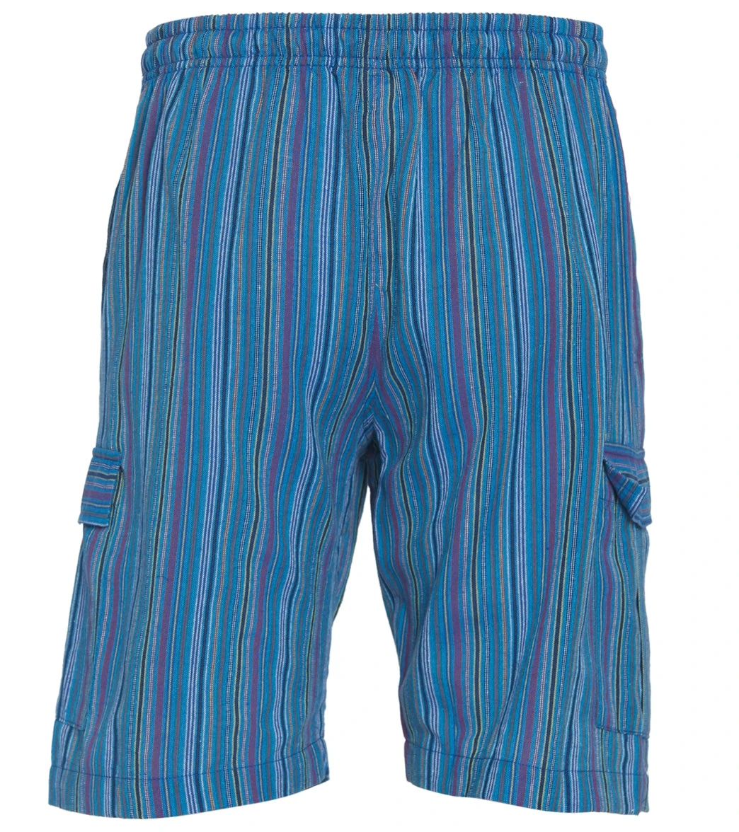 Yak & Yeti Men's Striped Shorts With Pockets Blue 4 Yak & Yeti Men's Striped Shorts With Pockets Blue - Image 2